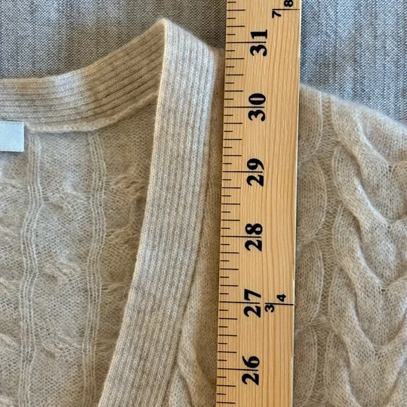 Garnet Hill Cashmere Cable Knit Open Cardigan - Picture 11 of 16